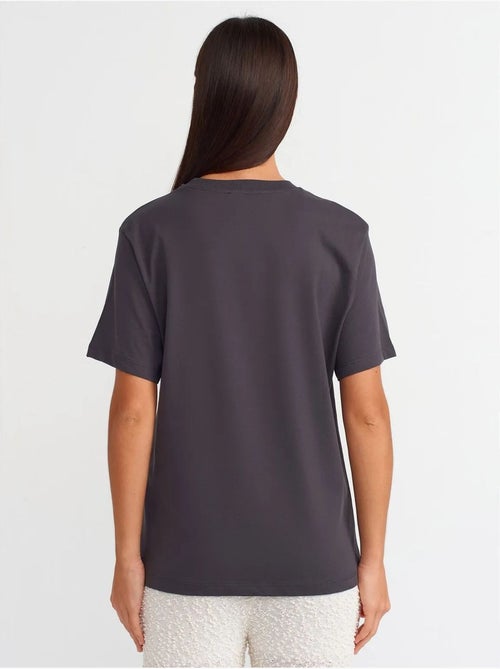 T-shirt da donna in cotone con stampa e girocollo dilvin - Kiabi T-shirt da donna in cotone con stampa e girocollo dilvin - Kiabi