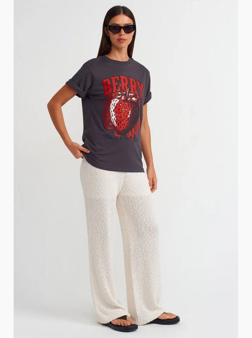 T-shirt da donna in cotone con stampa e girocollo dilvin - Kiabi T-shirt da donna in cotone con stampa e girocollo dilvin - Kiabi