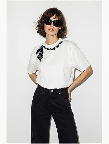 T-shirt da donna in cotone ed elastan lucci