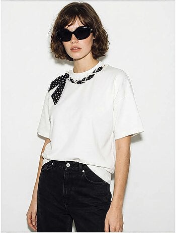 T-shirt da donna in cotone ed elastan lucci
