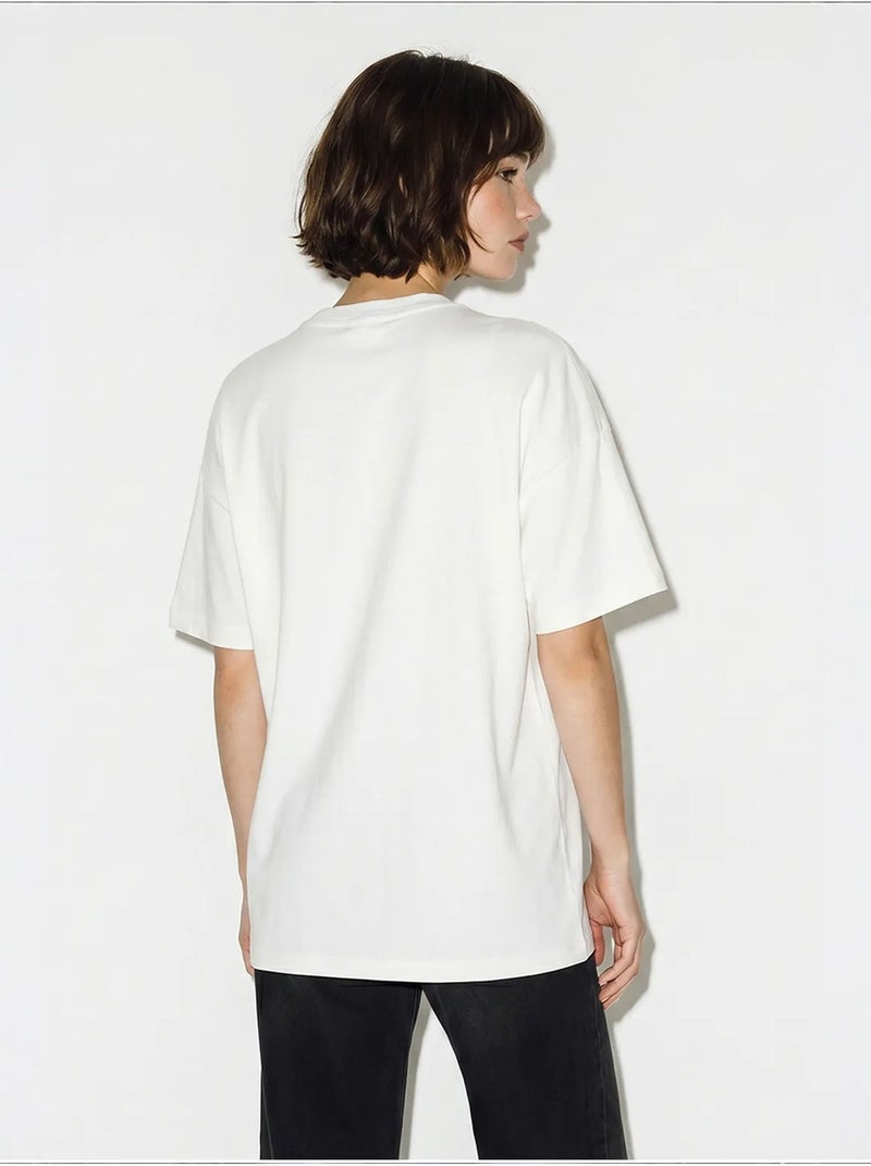 T-shirt da donna in cotone ed elastan lucci Bianco - Kiabi