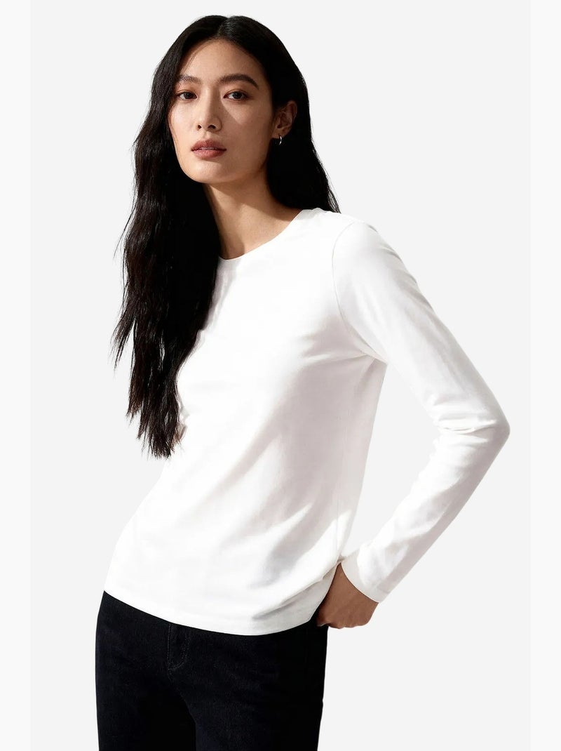 T-shirt da donna in cotone ed elastan tommy Bianco - Kiabi