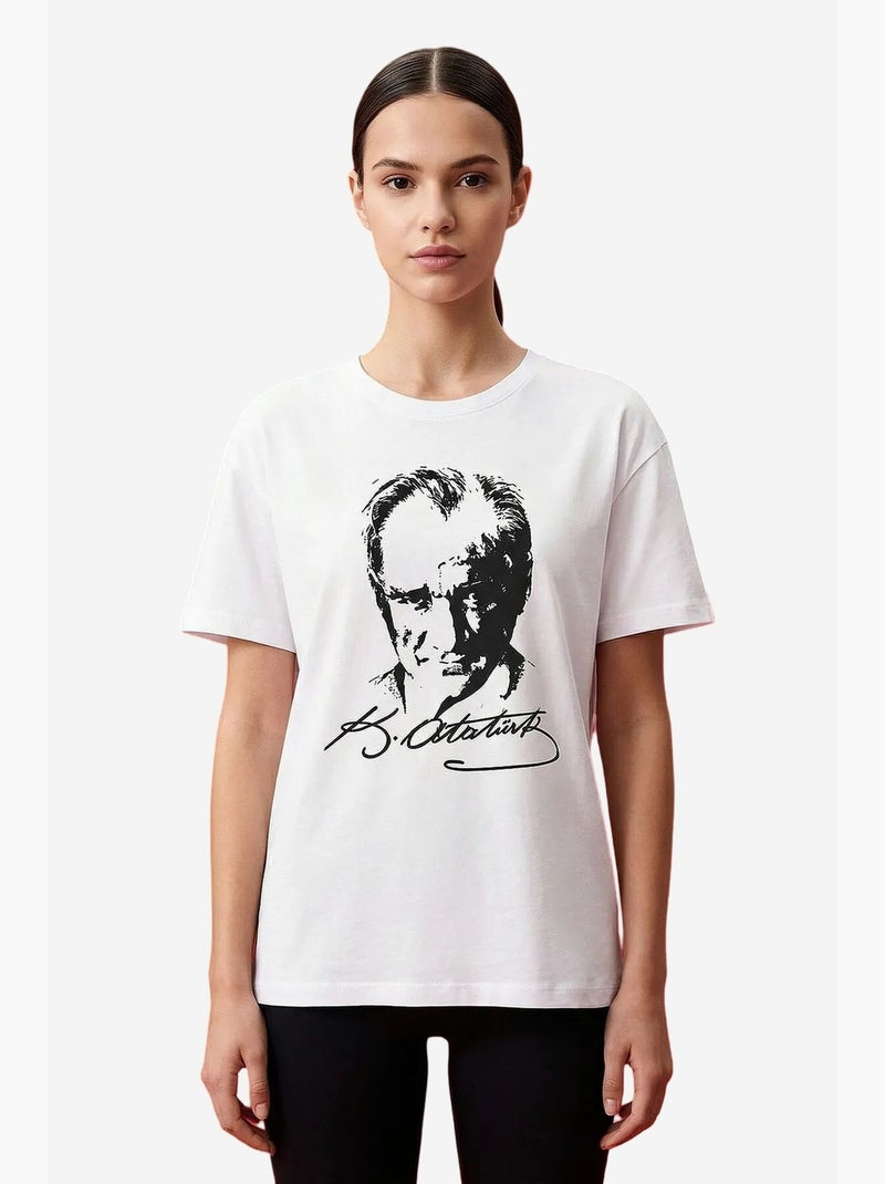 T-shirt da donna in cotone ed elastan tommy Bianco - Kiabi