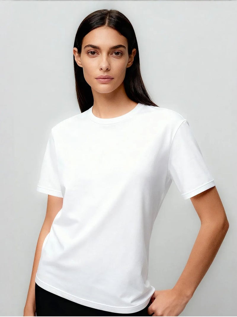 T-shirt da donna in cotone ed elastan tommy Bianco - Kiabi