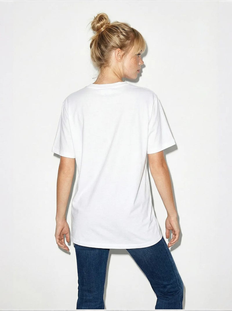 T-shirt da donna in cotone lucci Bianco - Kiabi