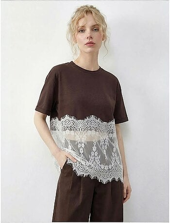 T-shirt da donna in cotone lucci