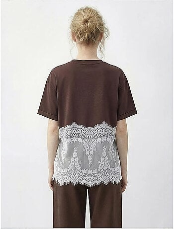 T-shirt da donna in cotone lucci