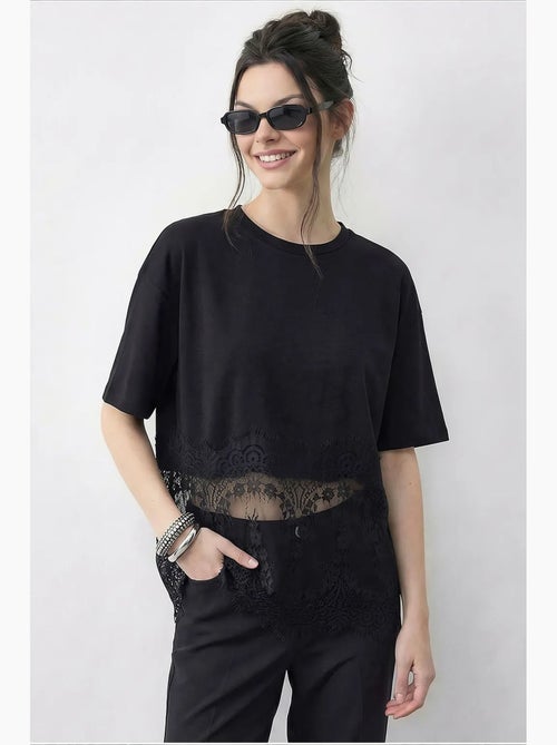 T-shirt da donna in cotone lucci - Kiabi