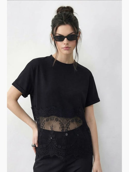 T-shirt da donna in cotone lucci - Kiabi