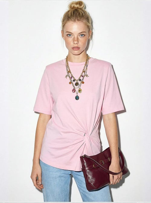 T-shirt da donna in cotone lucci - Kiabi