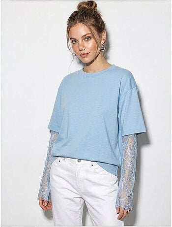T-shirt da donna in cotone-poliestere lucci