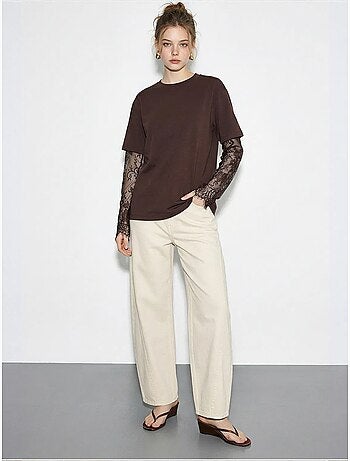 T-shirt da donna in cotone-poliestere lucci