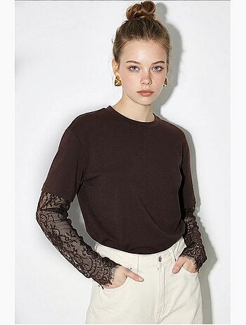 T-shirt da donna in cotone-poliestere lucci