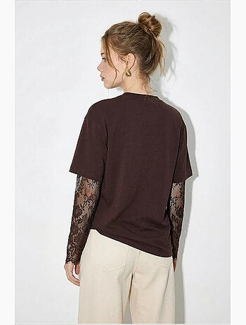 T-shirt da donna in cotone-poliestere lucci