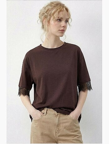 T-shirt da donna in cotone-poliestere lucci