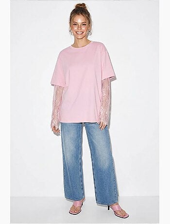 T-shirt da donna in cotone-poliestere lucci