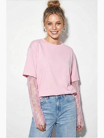 T-shirt da donna in cotone-poliestere lucci