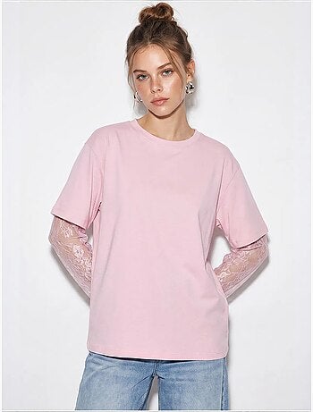 T-shirt da donna in cotone-poliestere lucci
