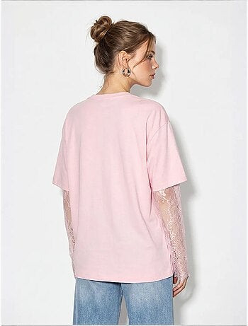 T-shirt da donna in cotone-poliestere lucci