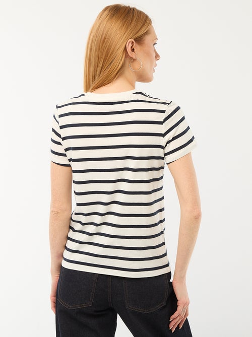 T-shirt da donna in cotone stampato a girocollo - Kiabi T-shirt da donna in cotone stampato a girocollo - Kiabi