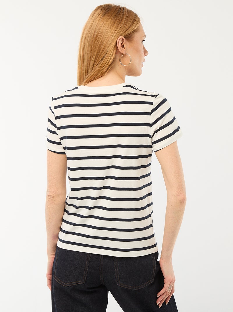 T-shirt da donna in cotone stampato a girocollo Bianco - Kiabi