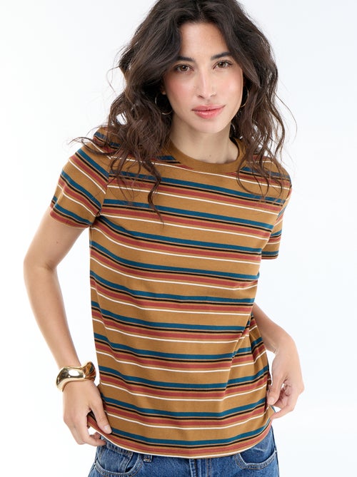 T-shirt da donna in cotone stampato a girocollo - Kiabi T-shirt da donna in cotone stampato a girocollo - Kiabi
