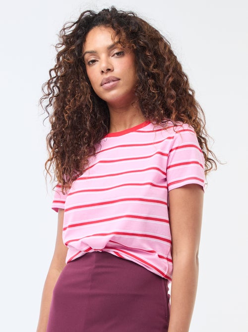 T-shirt da donna in cotone stampato a girocollo - Kiabi