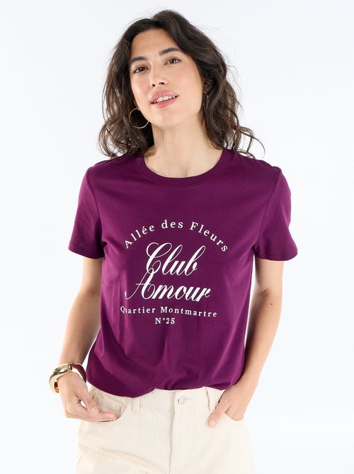 T-shirt da donna in cotone stampato a girocollo - Kiabi T-shirt da donna in cotone stampato a girocollo - Kiabi