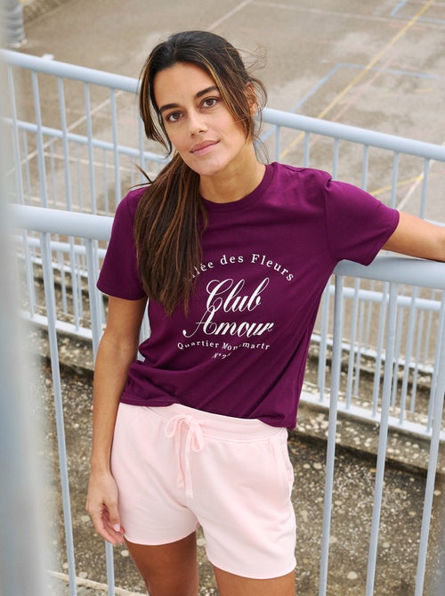 T-shirt da donna in cotone stampato a girocollo - Kiabi T-shirt da donna in cotone stampato a girocollo - Kiabi