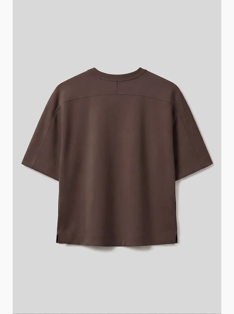 T-shirt da donna in misto viscosa tommy Marrone - Kiabi