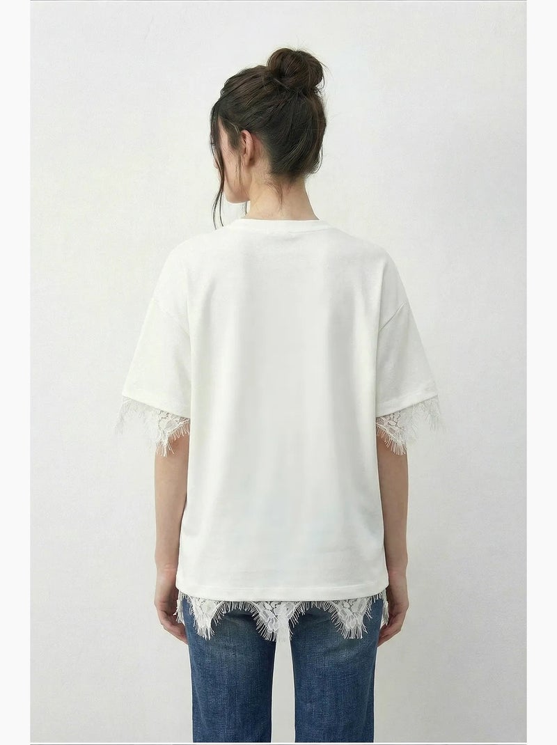 T-shirt da donna in poliestere ed elastan lucci Bianco sporco - Kiabi
