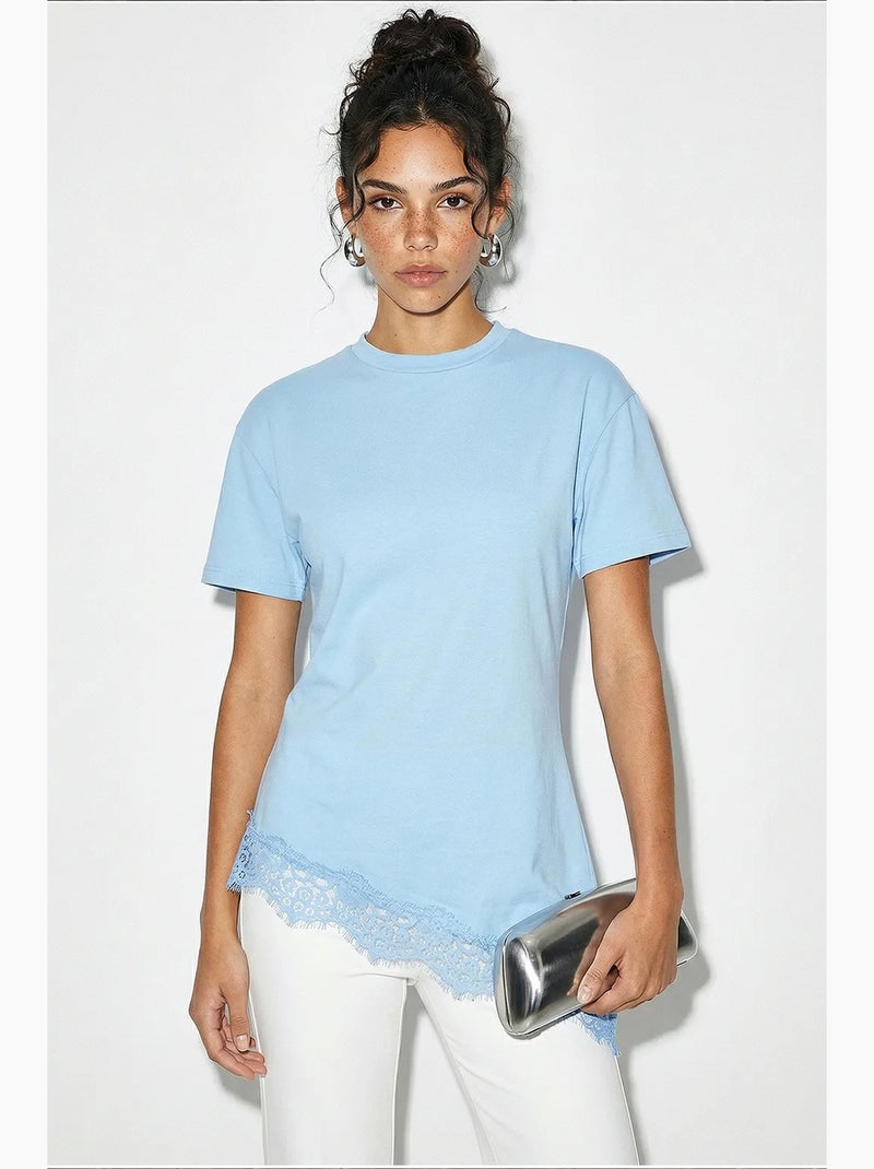 T-shirt da donna in poliestere ed elastan lucci Blu cielo - Kiabi