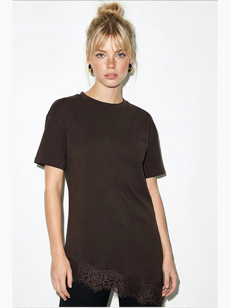 T-shirt da donna in poliestere ed elastan lucci Marrone cioccolato - Kiabi