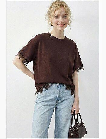 T-shirt da donna in poliestere ed elastan lucci