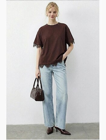 T-shirt da donna in poliestere ed elastan lucci