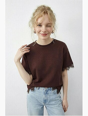 T-shirt da donna in poliestere ed elastan lucci