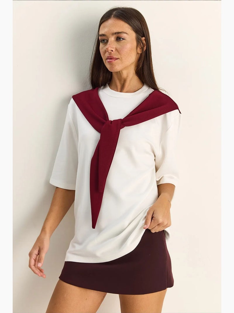 T-shirt da donna in poliestere ed elastan lucci Rosso bordeaux - Kiabi