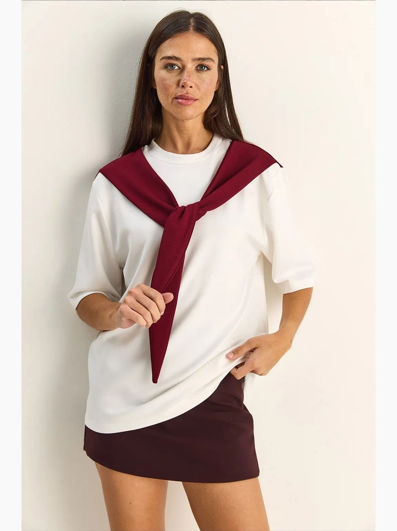 T-shirt da donna in poliestere ed elastan lucci Rosso bordeaux - Kiabi