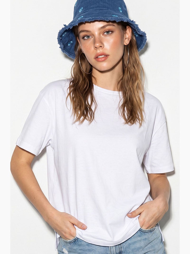 T-shirt da donna lucci Bianco - Kiabi