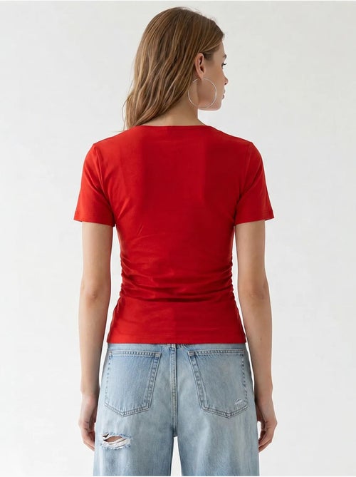 T-shirt da donna slim fit con scollo a barca mixray - Kiabi T-shirt da donna slim fit con scollo a barca mixray - Kiabi