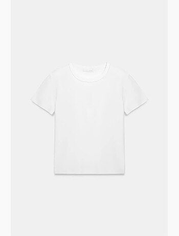 T-shirt da donna tinta unita con girocollo dilvin