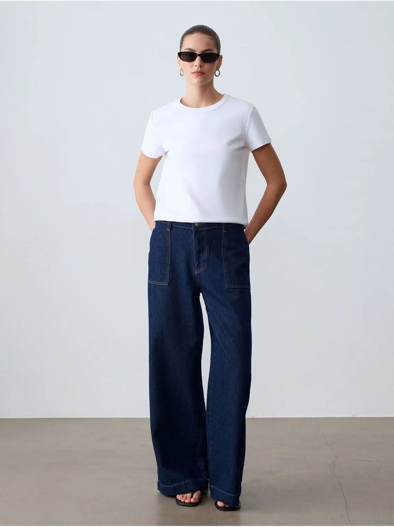 T-shirt da donna tinta unita con girocollo dilvin Bianco - Kiabi