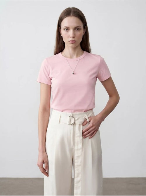 T-shirt da donna tinta unita con girocollo dilvin - Kiabi