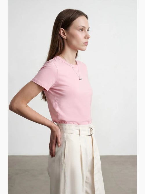 T-shirt da donna tinta unita con girocollo dilvin - Kiabi