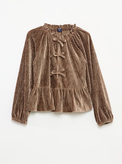 T-shirt da festa testurizzato con fiocco tinta unita - Kiabi