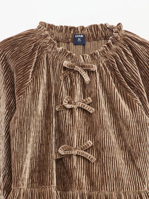 T-shirt da festa testurizzato con fiocco tinta unita - Kiabi