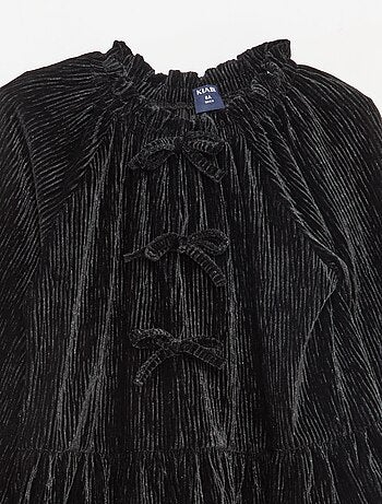 T-shirt da festa testurizzato con fiocco tinta unita