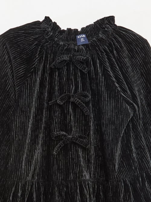 T-shirt da festa testurizzato con fiocco tinta unita - Kiabi