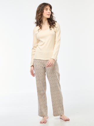 Lucky Brand Set Pigiama Da Donna 4 Pezzi - Canotta, Camicia, Pantaloni E Pantaloncini In Morbida Maglia Hacci - 3