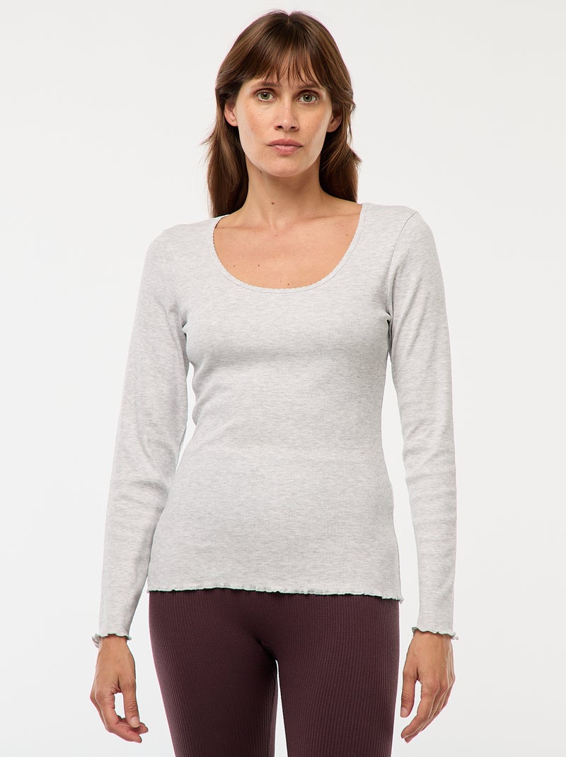 T-shirt da pigiama a coste Grigio - Kiabi